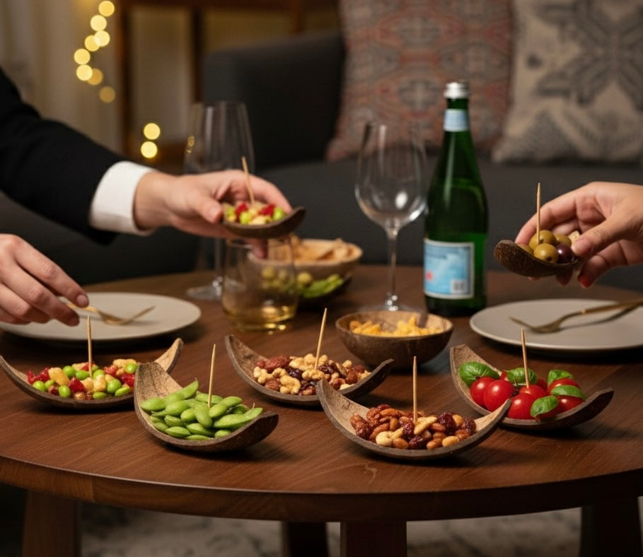 Coconut Shell Serving Boats
