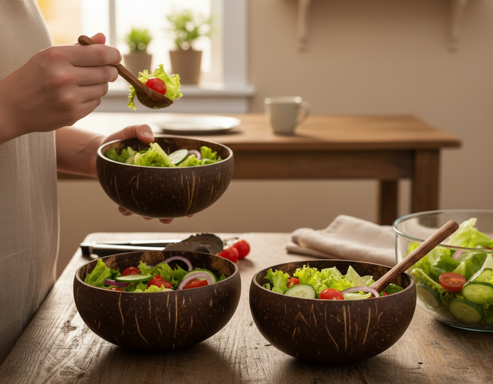 Jumbo Coconut Shell Bowl & Spoon Set