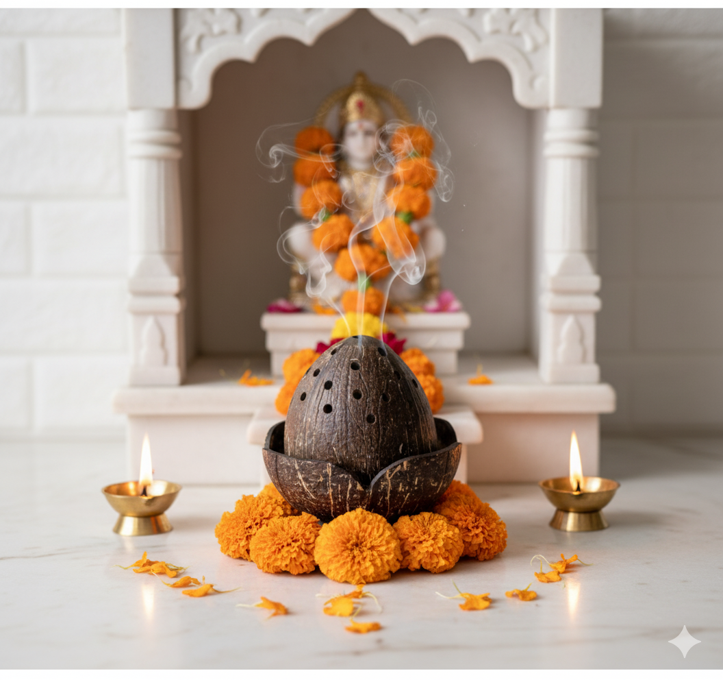 Coconut Shell Dhoop Stand (Pre Order Now)