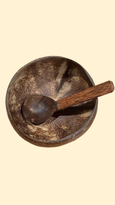 Jumbo Coconut Shell Bowl & Spoon Set