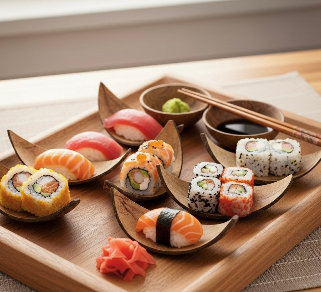Coconut Shell Serving Boats