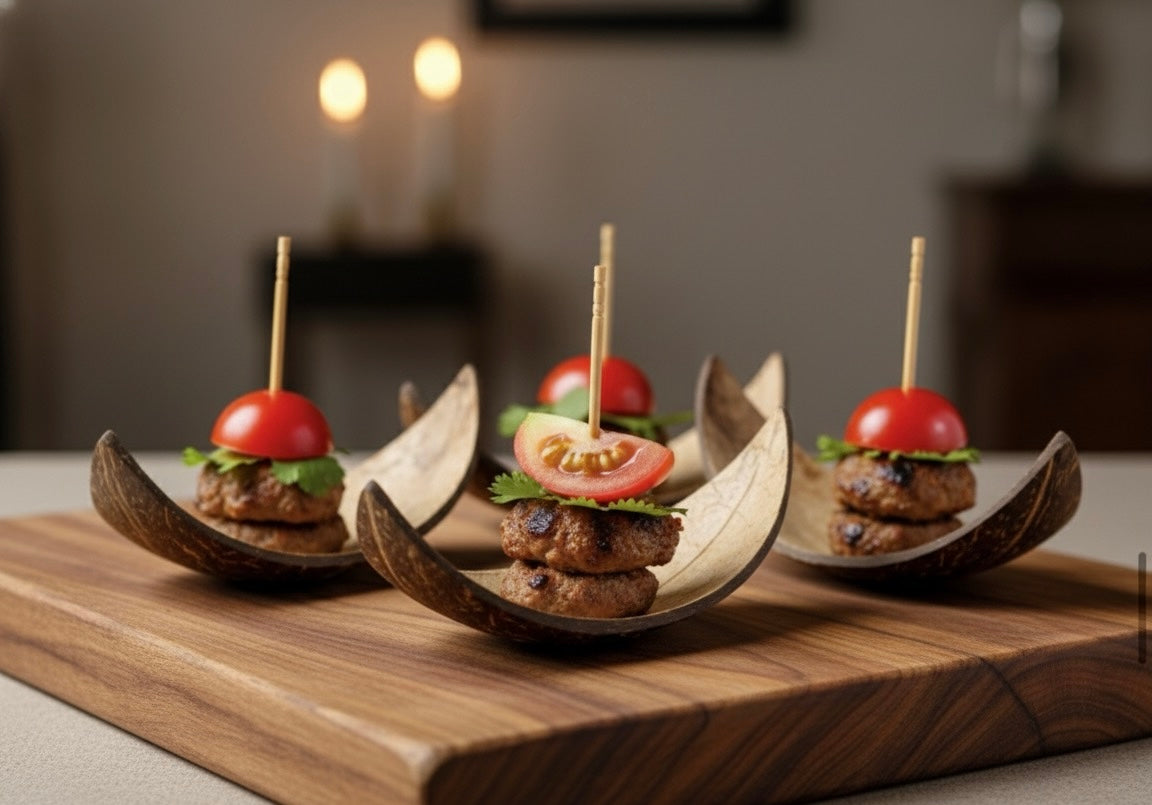 Coconut Shell Serving Boats