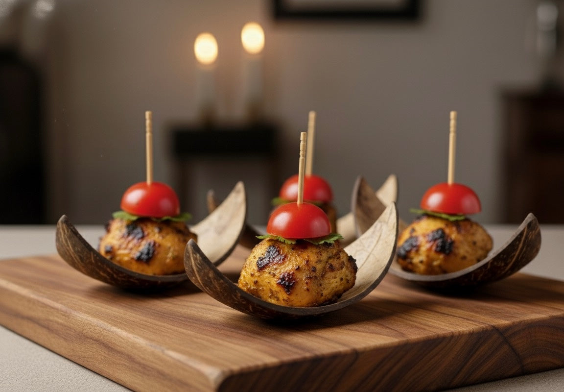 Coconut Shell Serving Boats