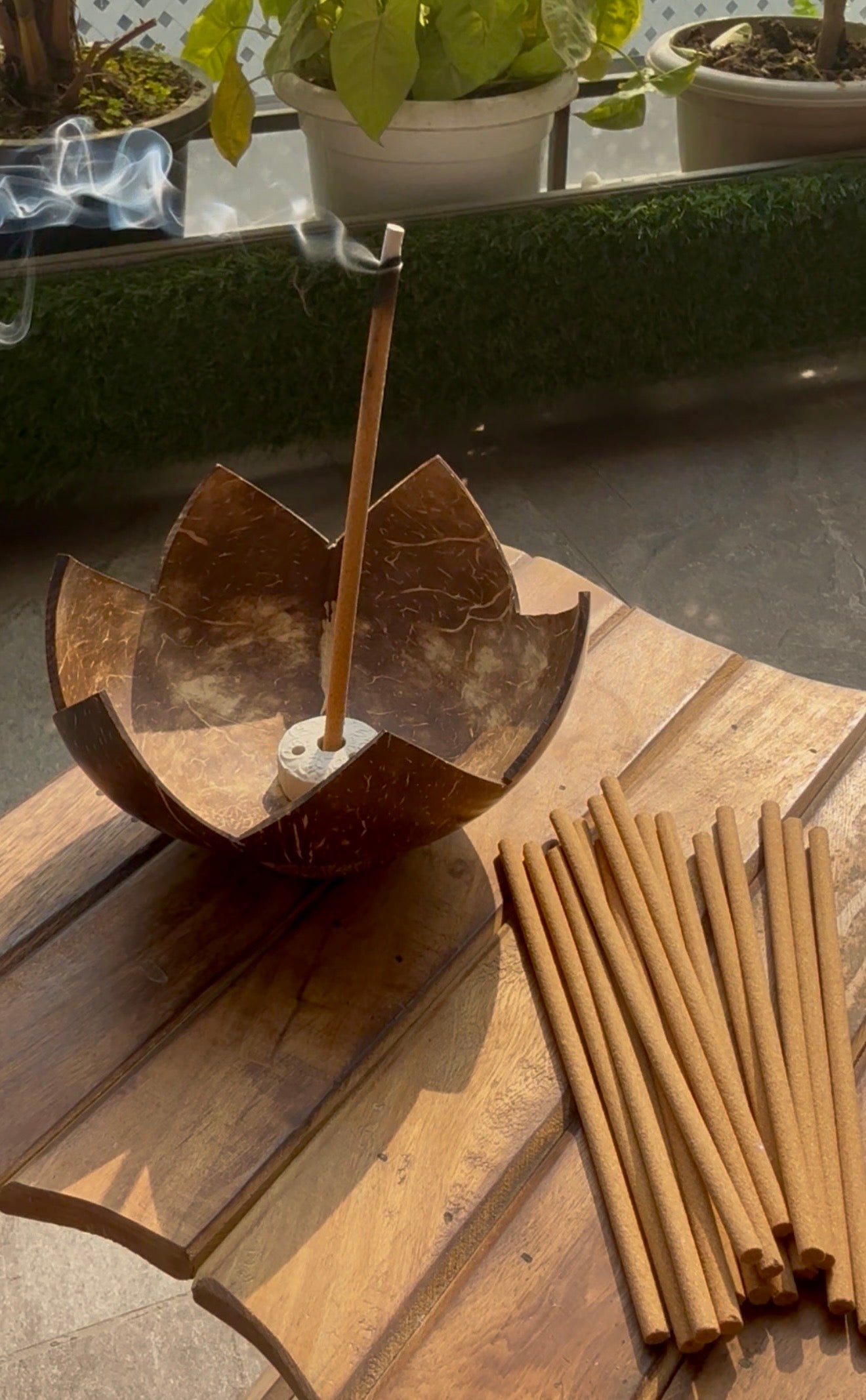 Coconut Shell Agarbatti Stand